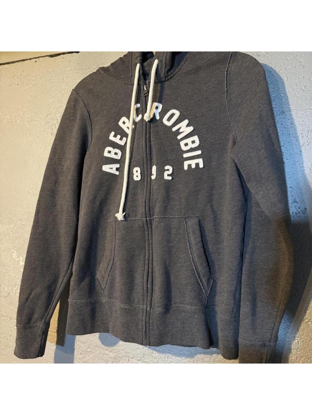 Abercrombie & Fitch Men's Gray Full Zip Hoodie Sweatshirt Medium